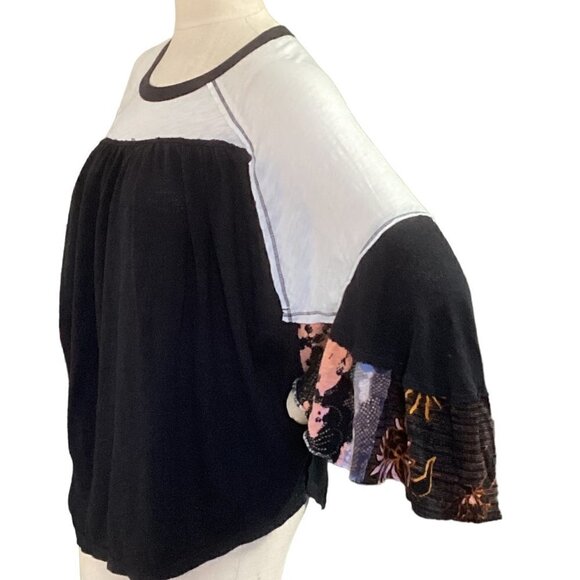 FREE PEOPLE Friday Fever Top Sz M Black & White 112A - Picture 5 of 9